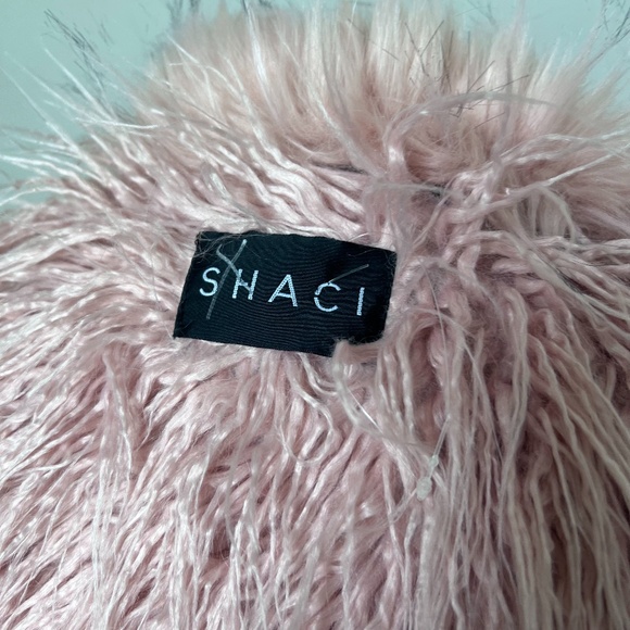Shaci Fur Jacket Black Jean Jacket Pink Faux Fur - Picture 10 of 16